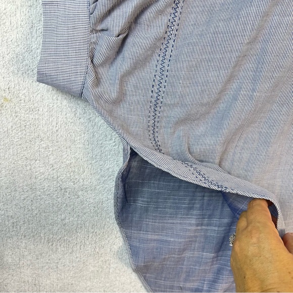 Lane Bryant Poncho Style Blue Stripe Women's Size 14/16 Blouse Top - Picture 11 of 13